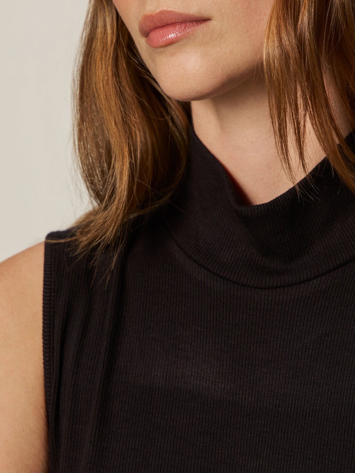 Essential Sleeveless Mock Neck Tank Black - Sanctuary Clothing