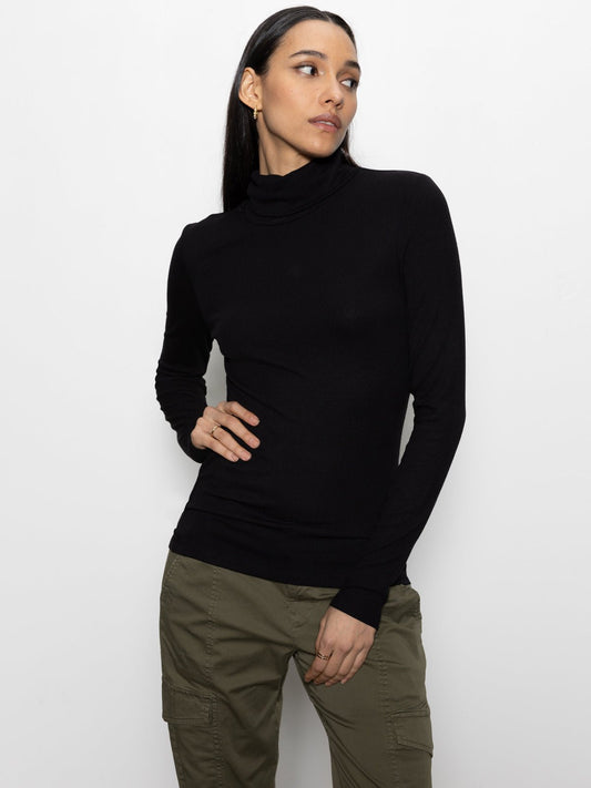 Black Essential Turtleneck Top - Sanctuary Clothing