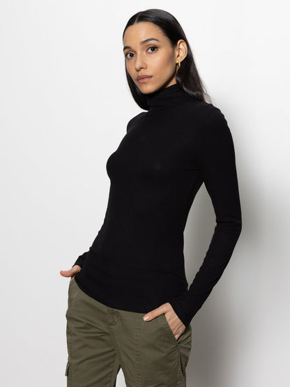 Black Essential Turtleneck Top - Sanctuary Clothing