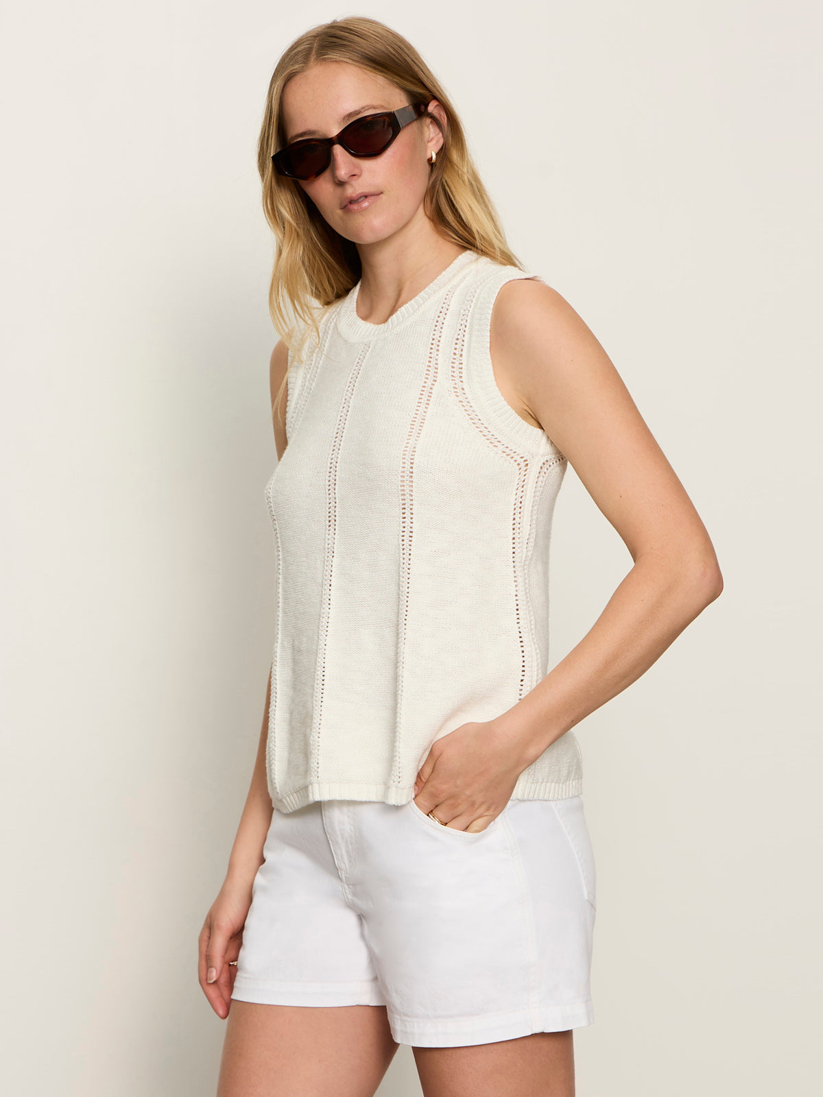EASY POINTELLE SHELL CHALK - Sanctuary Clothing