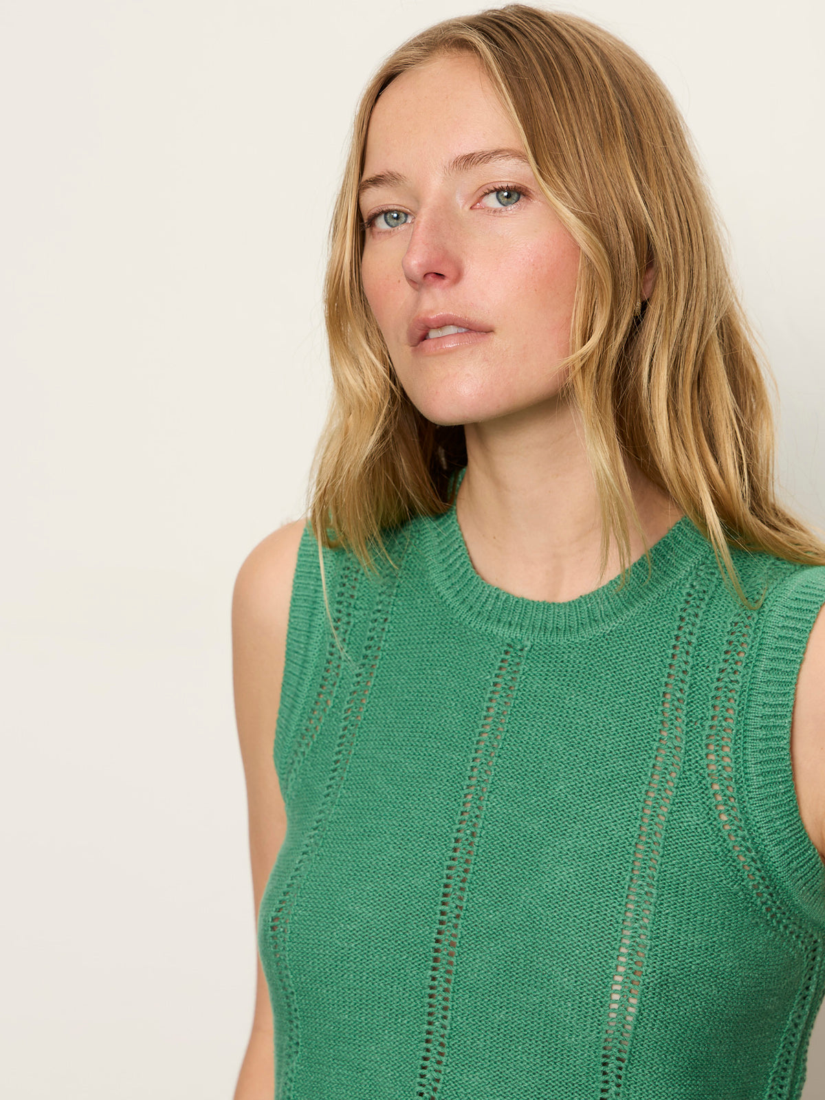 EASY POINTELLE SHELL GREEN JUICE - Sanctuary Clothing