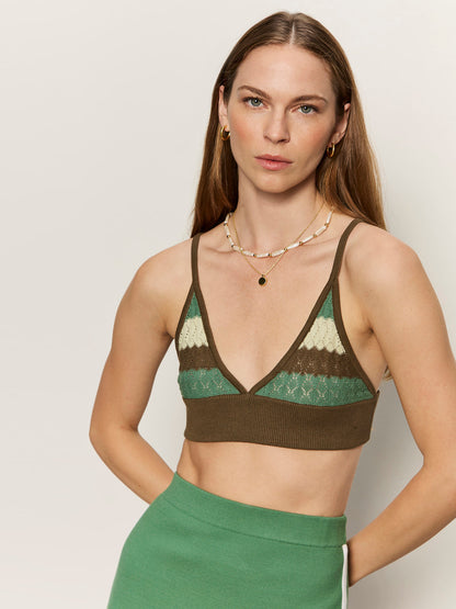 ONE AND ONLY KNIT BRALETTE TIMBER/GREEN JUICE/GREEN MIST - Sanctuary Clothing