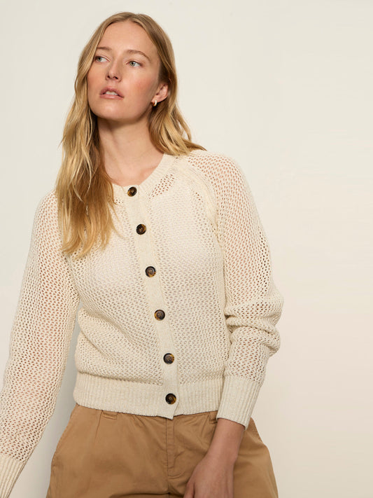 METALLIC OPEN KNIT CARDI COLLAGEN - Sanctuary Clothing