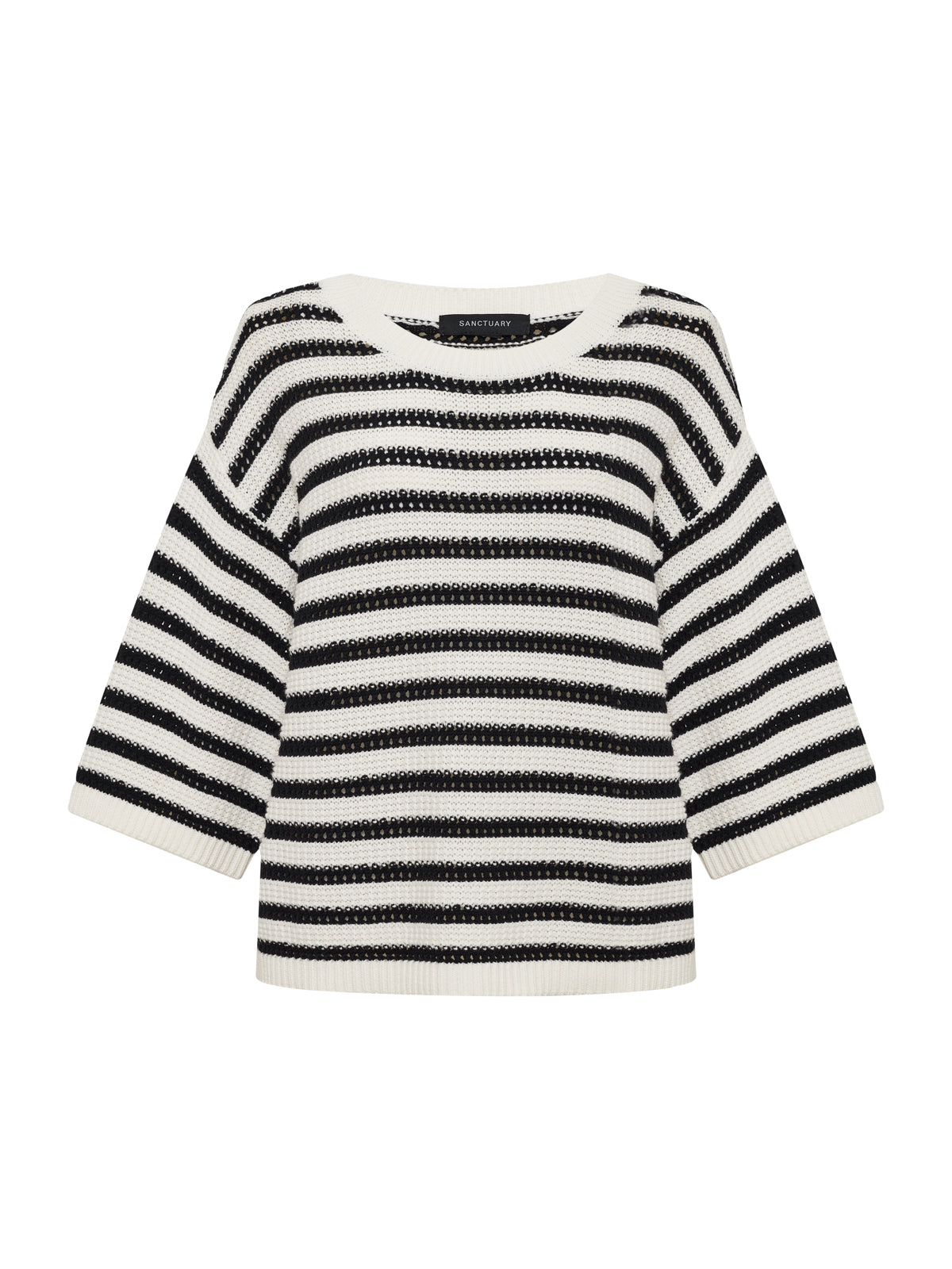 ELLE SWEATER TEE BLACK W/ CHALK - Sanctuary Clothing