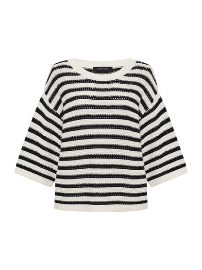 ELLE SWEATER TEE BLACK W/ CHALK - Sanctuary Clothing