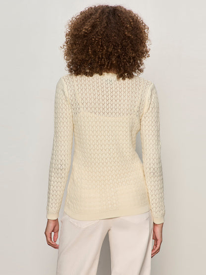 EVERYDAY POINTELLE CARDIGAN COLLAGEN - Sanctuary Clothing