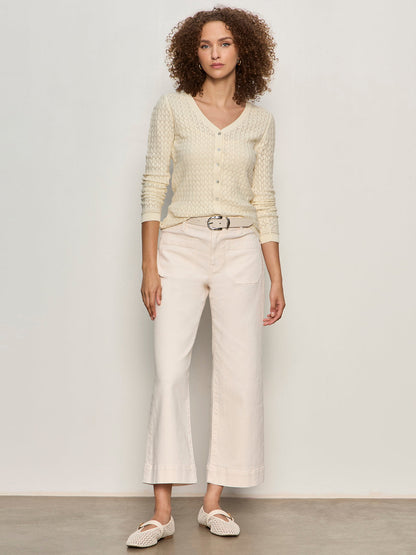 EVERYDAY POINTELLE CARDIGAN COLLAGEN - Sanctuary Clothing