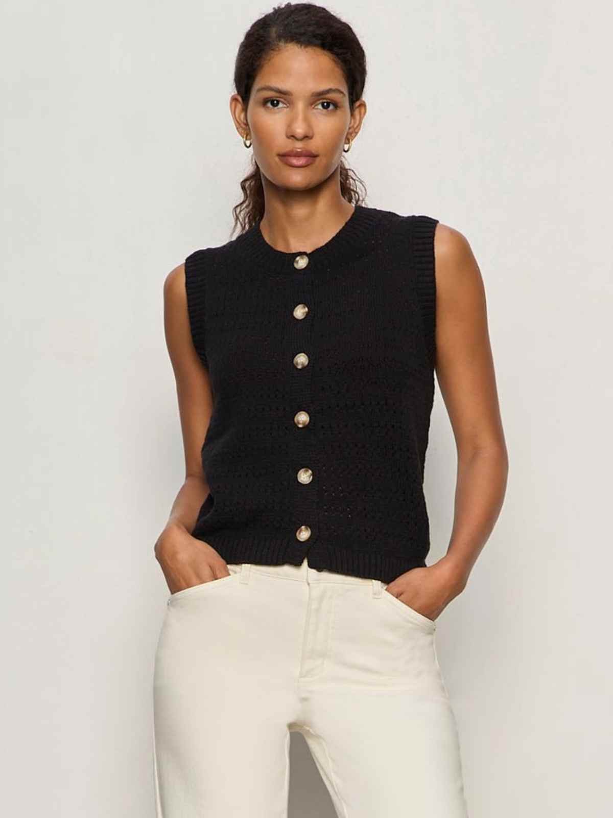 POINTELLE SHELL BLACK - Sanctuary Clothing
