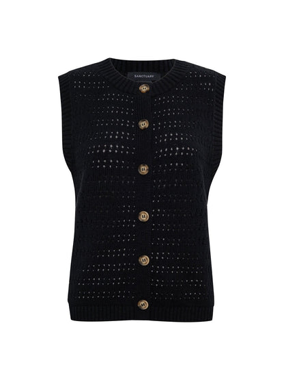 POINTELLE SHELL BLACK - Sanctuary Clothing