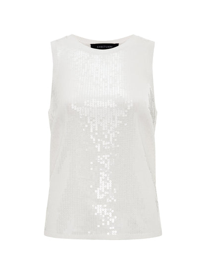 SUMMER SHINE SEQUIN SHELL WHITE - Sanctuary Clothing