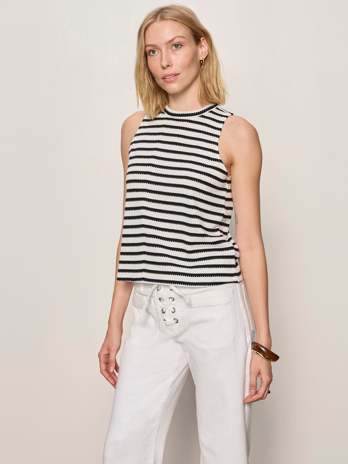 CAMPARI TANK MACRAME STRIPE - Sanctuary Clothing