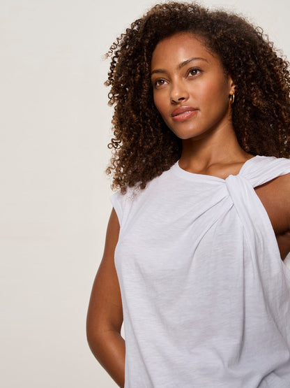 SO TWISTED MUSCLE TEE WHITE - Sanctuary Clothing
