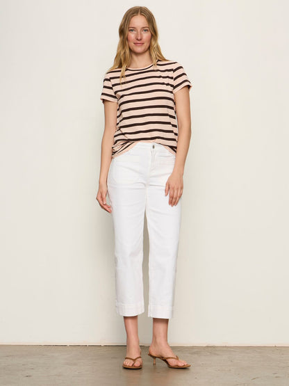 THE PERFECT TEE BLEACHED PK/RICH SOIL STRIPE - Sanctuary Clothing