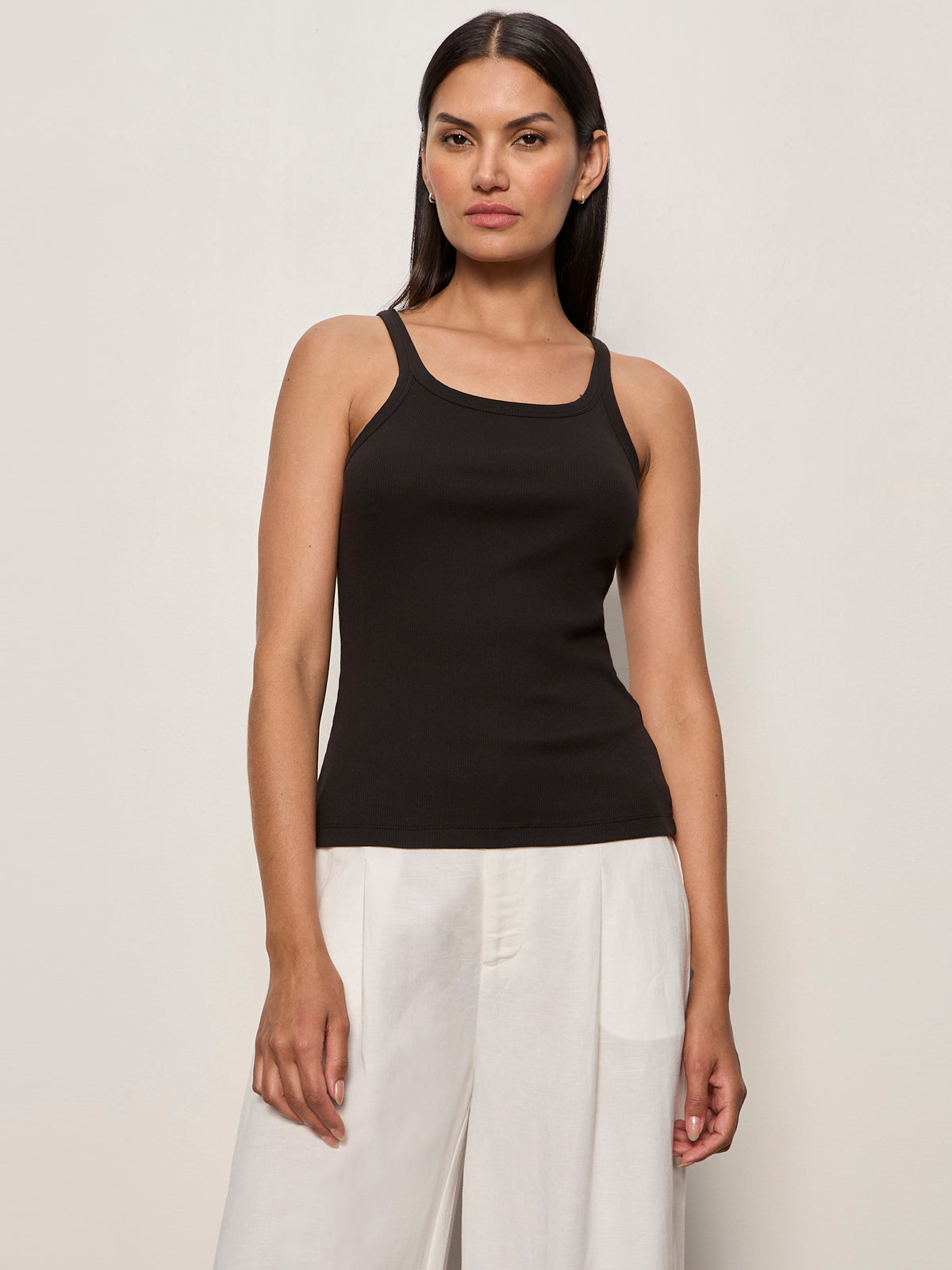 SPRINTER RIB TANK BLACK - Sanctuary Clothing