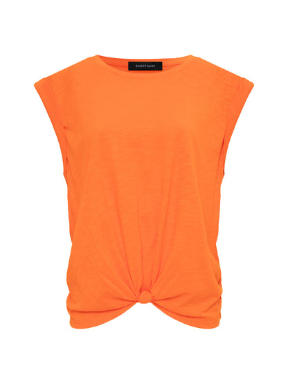 KNOTTED MUSCLE TEE HIBISCUS ORANGE - Sanctuary Clothing