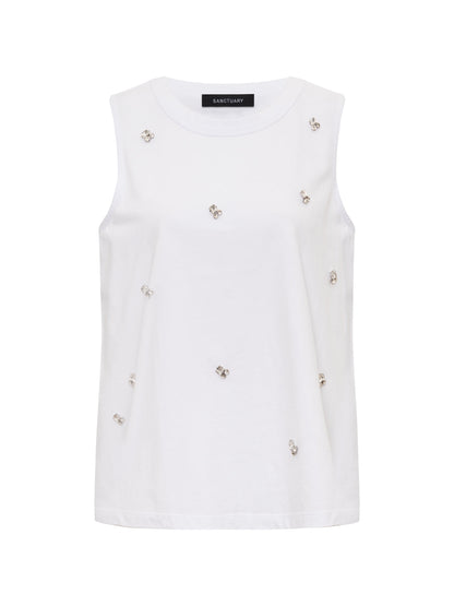 CAMPARI EMBELLISHED TANK WHITE - Sanctuary Clothing