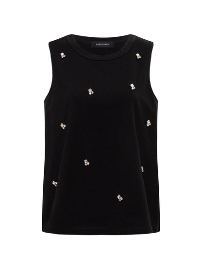 CAMPARI EMBELLISHED TANK BLACK - Sanctuary Clothing