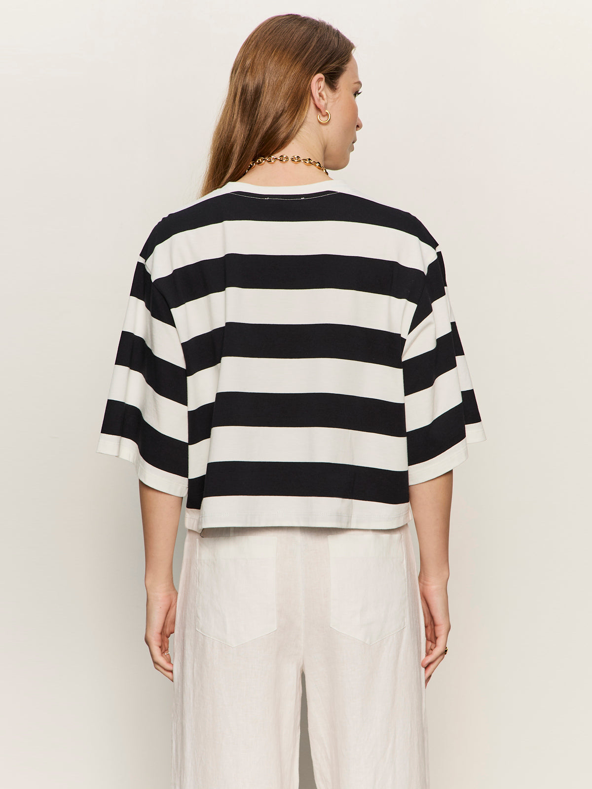 BELLE TEE CHALK AND BLACK - Sanctuary Clothing