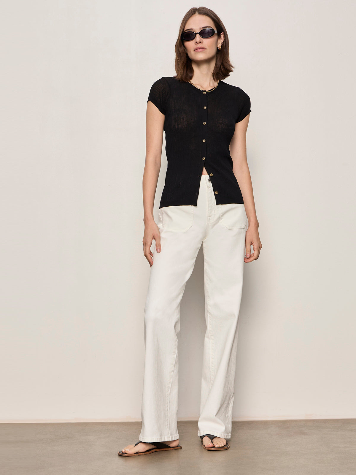 SOFT FOCUS RIBBBED TOP BLACK - Sanctuary Clothing