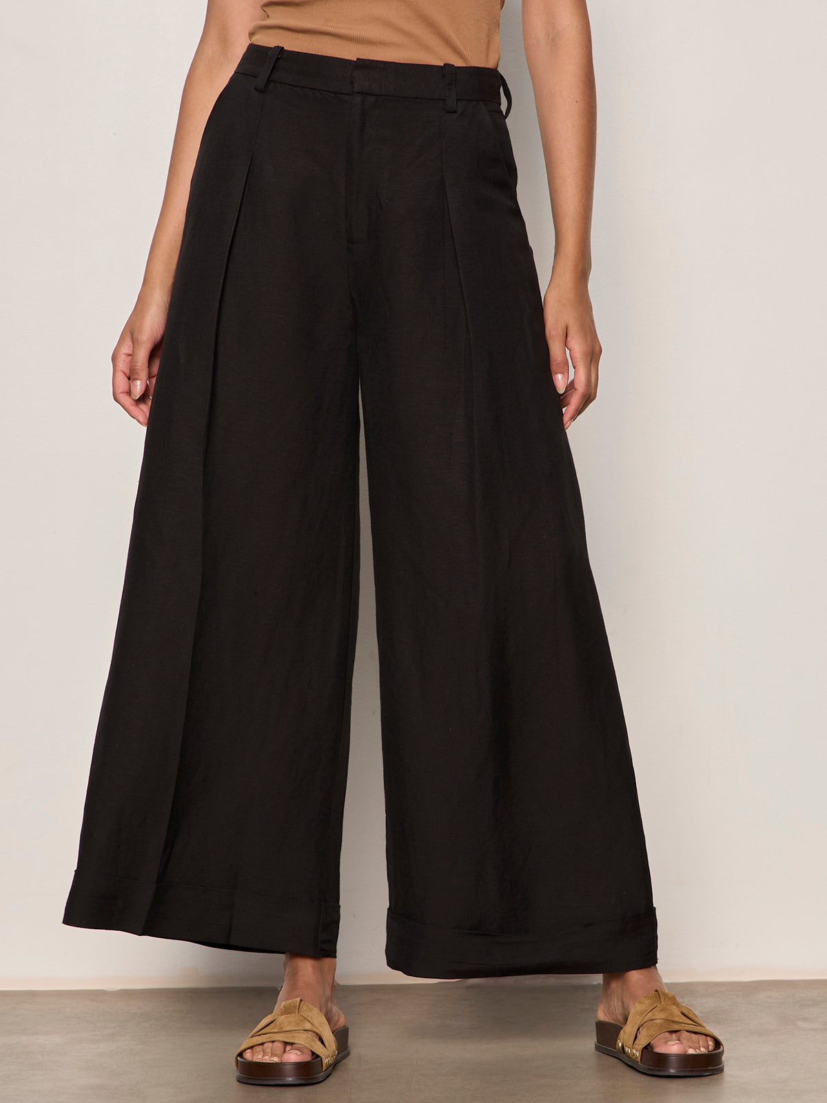 TERRACE LINEN PANT BLACK - Sanctuary Clothing