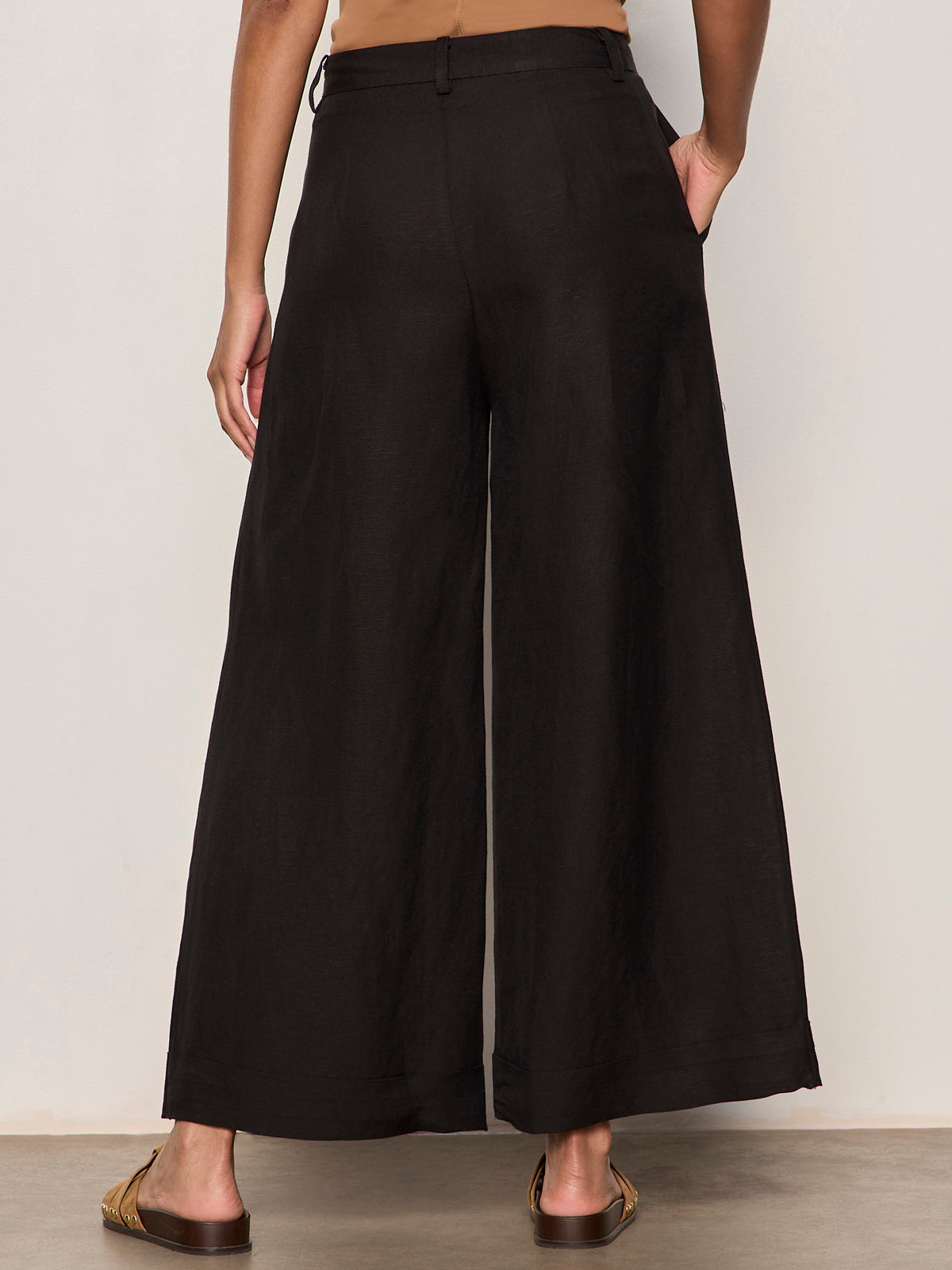 TERRACE LINEN PANT BLACK - Sanctuary Clothing