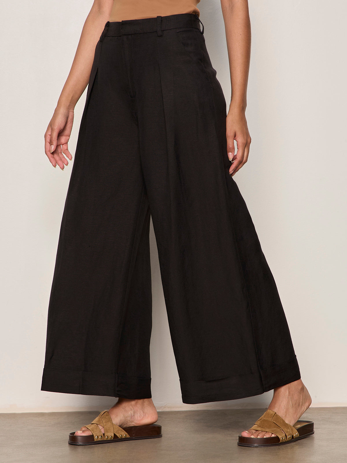 TERRACE LINEN PANT BLACK - Sanctuary Clothing