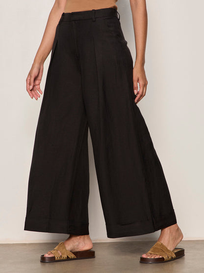 TERRACE LINEN PANT BLACK - Sanctuary Clothing
