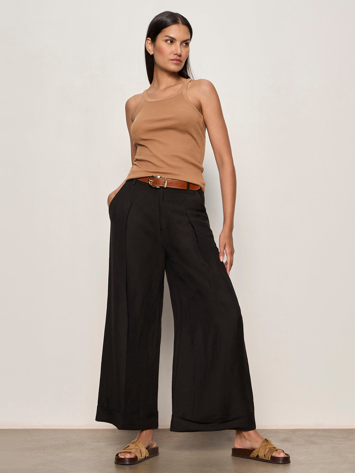 TERRACE LINEN PANT BLACK - Sanctuary Clothing