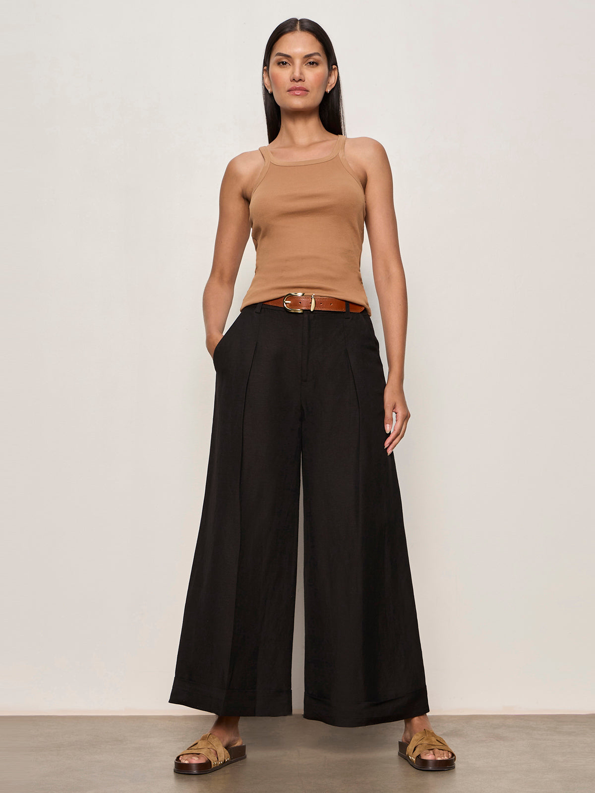 TERRACE LINEN PANT BLACK - Sanctuary Clothing
