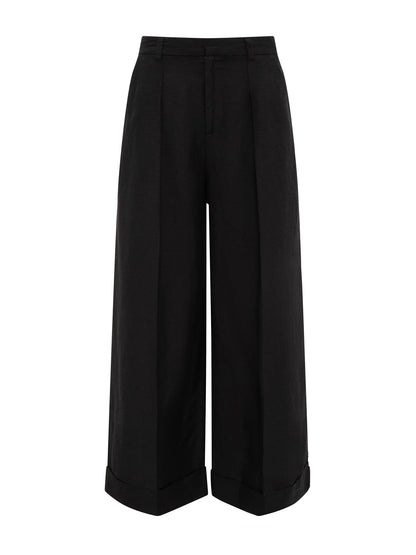 TERRACE LINEN PANT BLACK - Sanctuary Clothing