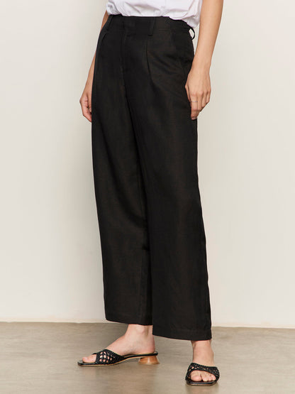 Scout Linen Barrel Pant Black - Sanctuary Clothing