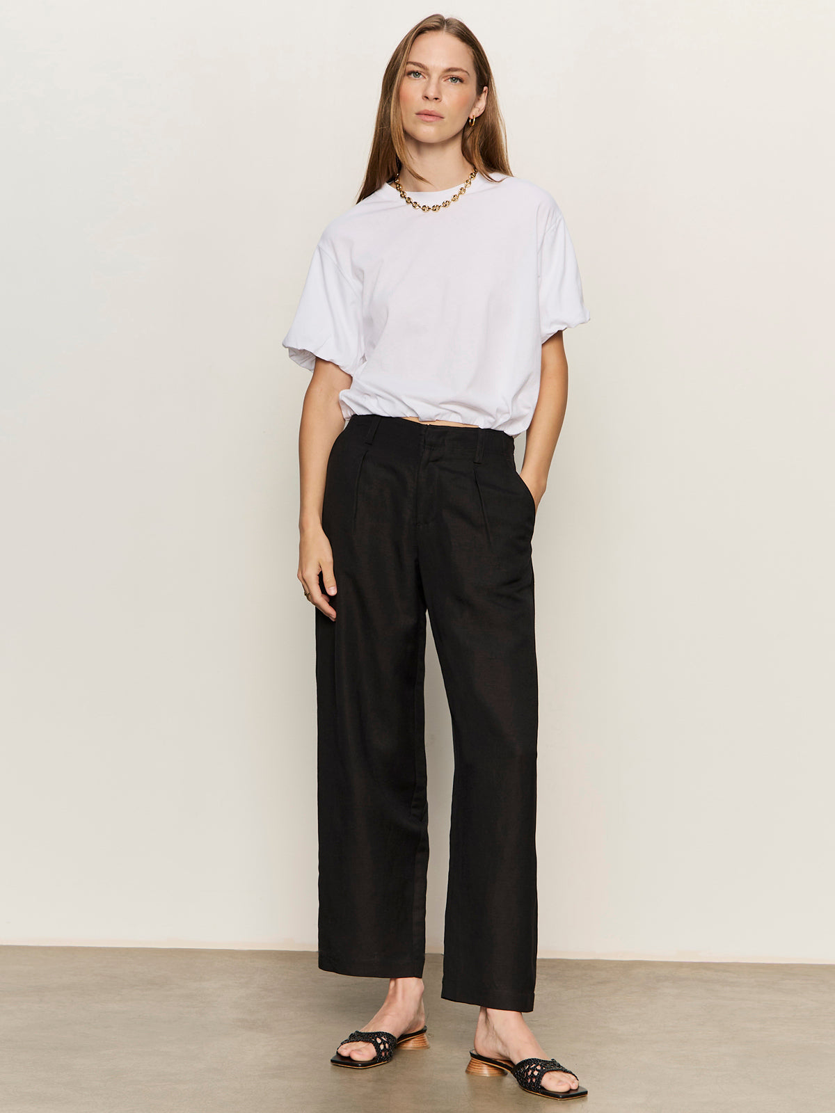 Scout Linen Barrel Pant Black - Sanctuary Clothing