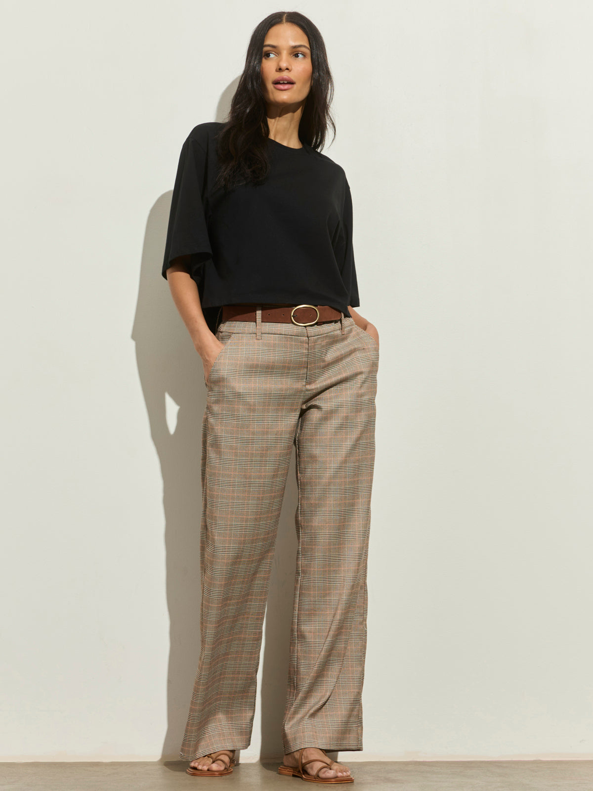 SPOTLIGHT PLAID TROUSER CAVIAR PLAID - Sanctuary Clothing