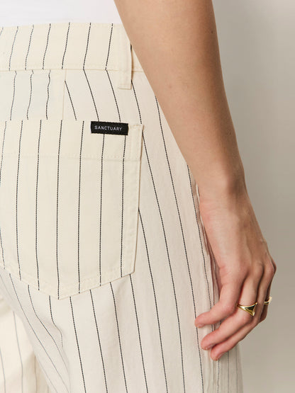 The Marine Jean Bleached White Pinstripe Petite Sizing - Sanctuary Clothing