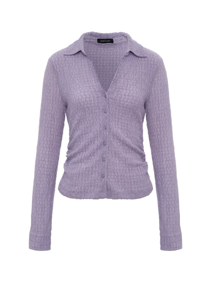 Juno Textured Button Front Top Purple Haze - Sanctuary Clothing