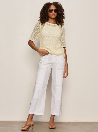OPEN KNIT SWEATER TEE LEMON DROP/CHALK STRIPE - Sanctuary Clothing