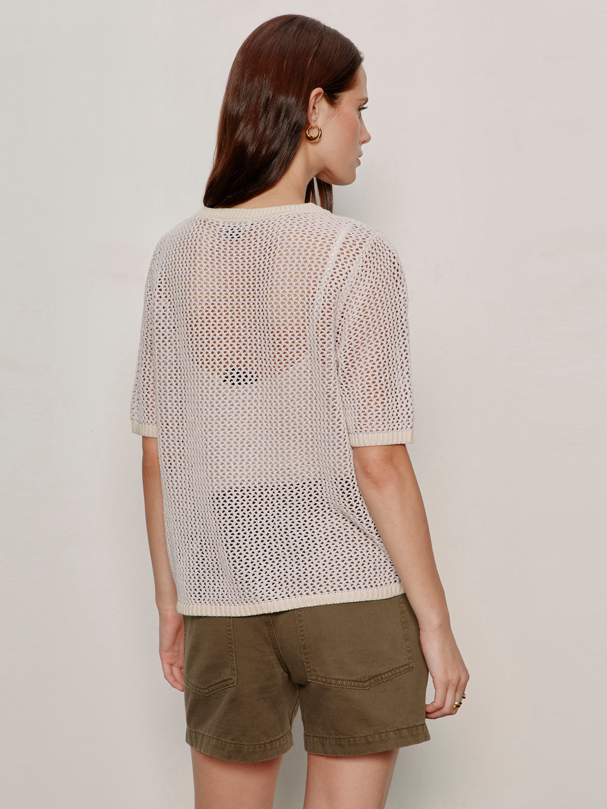 OPEN KNIT SWEATER TEE PETAL/RICH COLLAGEN STRIPE - Sanctuary Clothing
