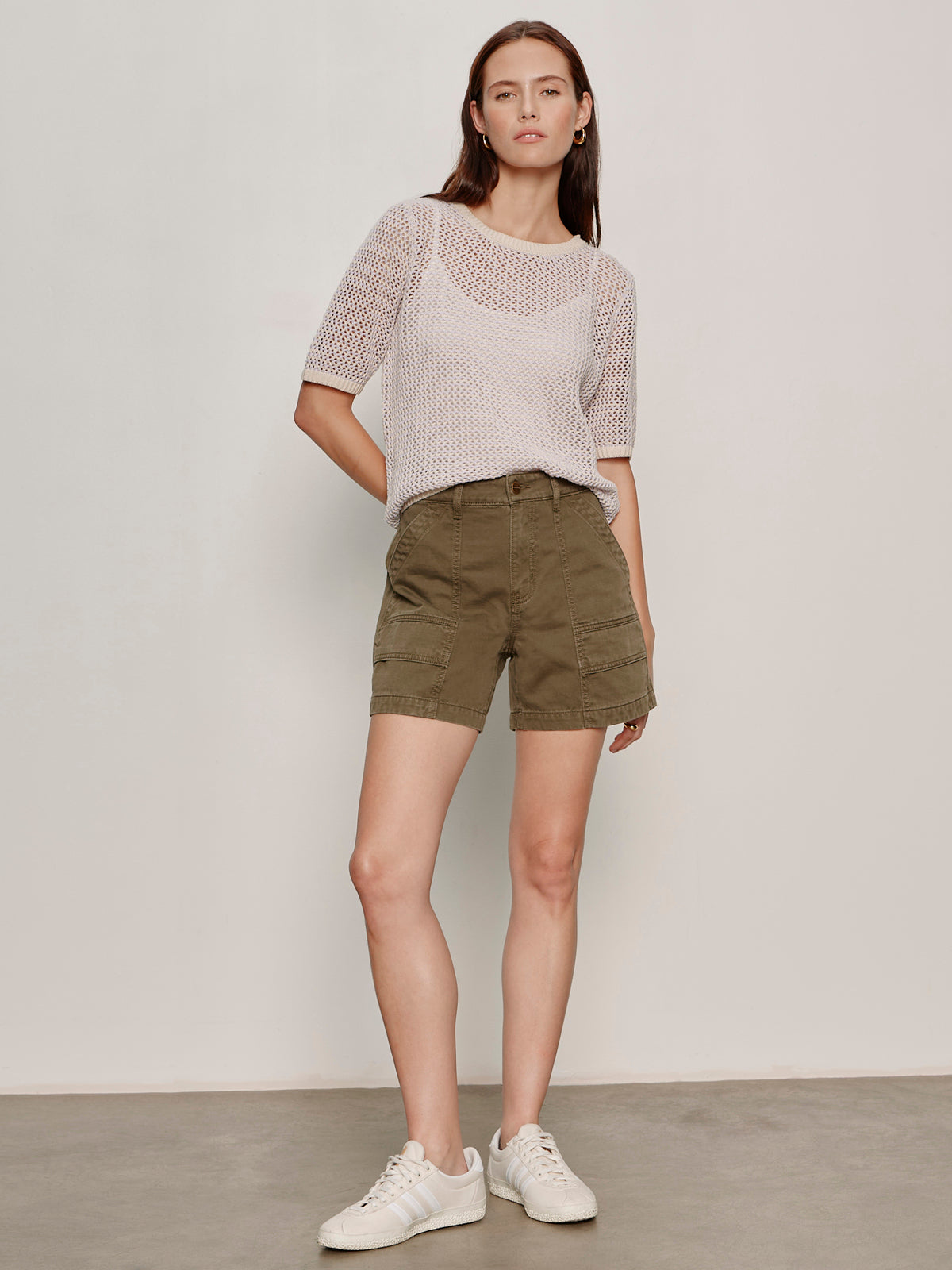 OPEN KNIT SWEATER TEE PETAL/RICH COLLAGEN STRIPE - Sanctuary Clothing