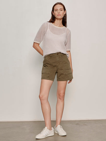 OPEN KNIT SWEATER TEE PETAL/RICH COLLAGEN STRIPE - Sanctuary Clothing