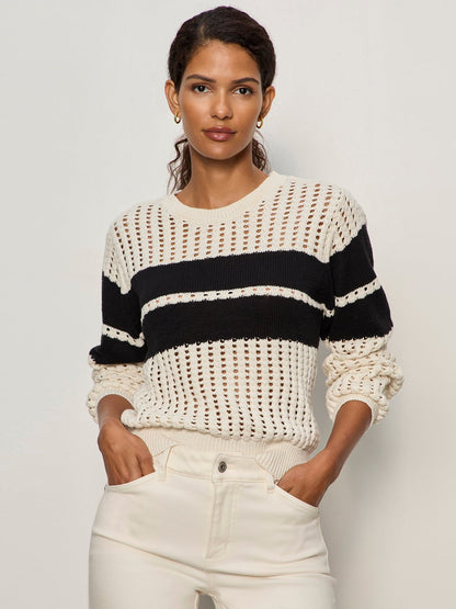 Sporty Openwork Popover Collagen with Black - Sanctuary Clothing
