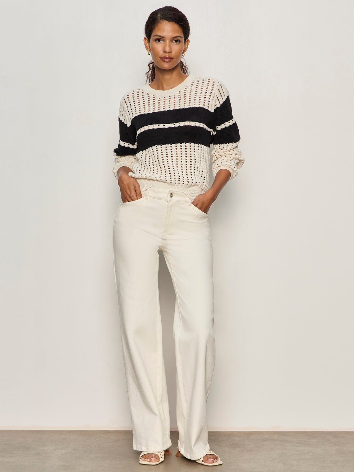 Sporty Openwork Popover Collagen with Black - Sanctuary Clothing