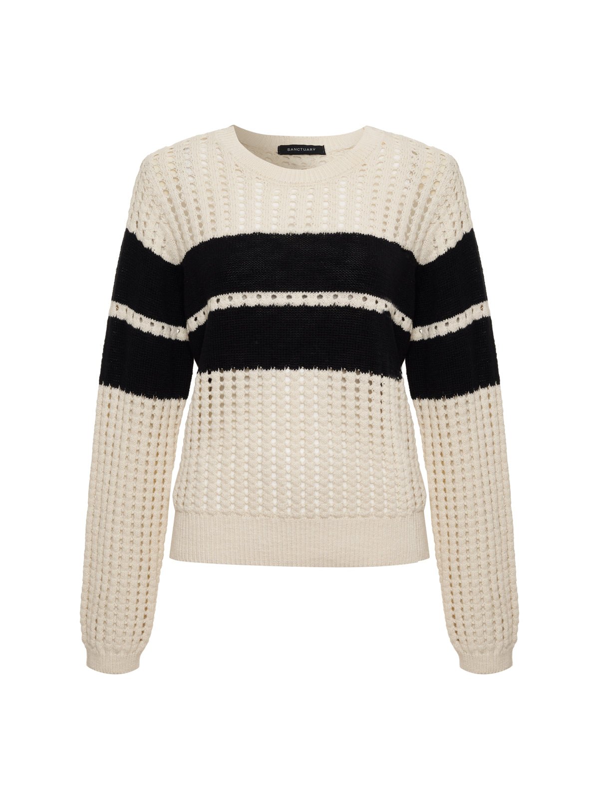 Sporty Openwork Popover Collagen with Black - Sanctuary Clothing