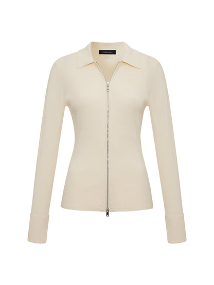 ONLY YOURS RIBBED ZIP SWEATER COLLAGEN - Sanctuary Clothing