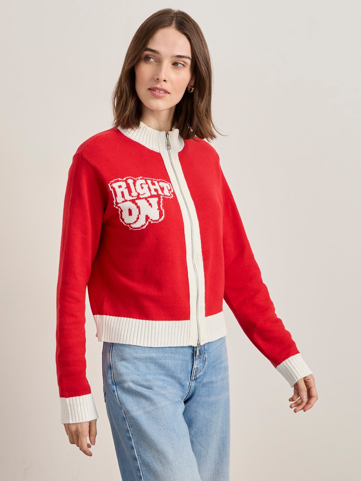JOE COOL ZIP UP SWEATER CHERRY LACQUER - Sanctuary Clothing