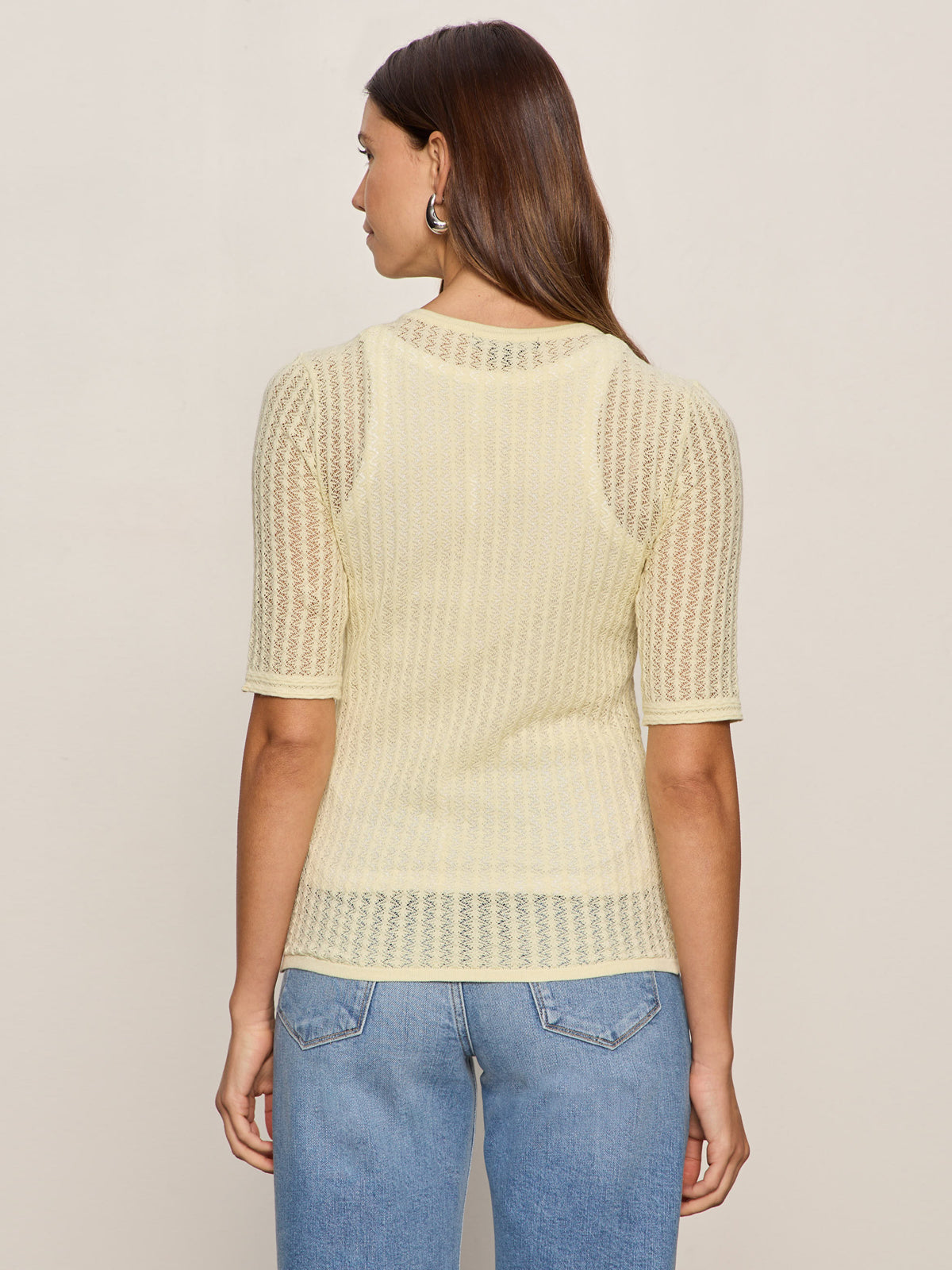 GOING PLACES POINTELLE SWEATER LEMON DROP - Sanctuary Clothing