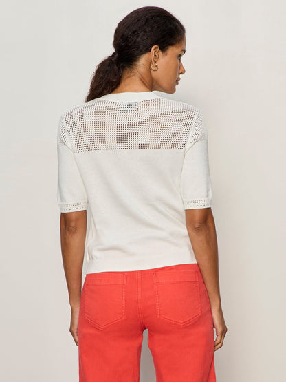 MIX STITCH TEE CHALK - Sanctuary Clothing