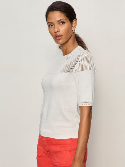 MIX STITCH TEE CHALK - Sanctuary Clothing