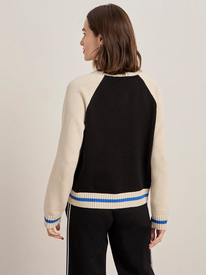 75 BOMBER SWEATER BLACK/ CHALK - Sanctuary Clothing