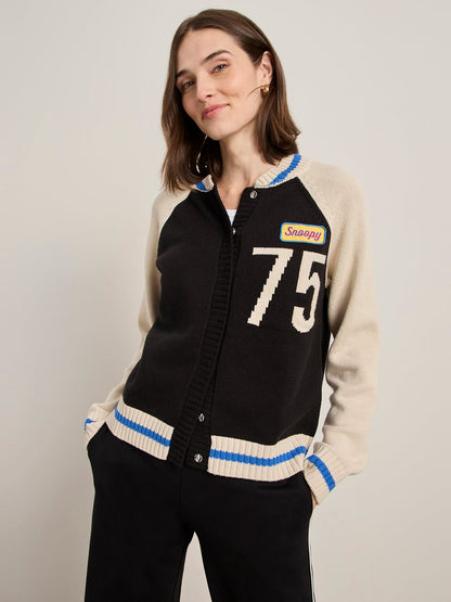 75 BOMBER SWEATER BLACK/ CHALK - Sanctuary Clothing