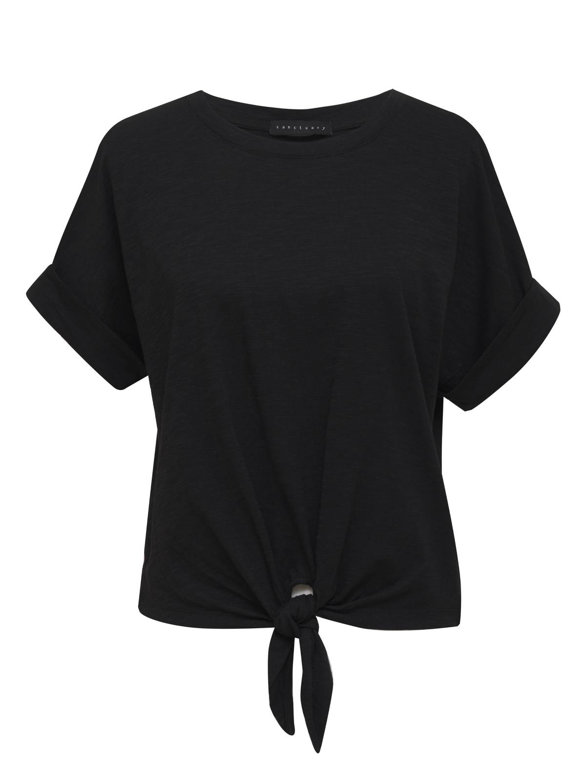 ALL DAY TIE TEE BLACK - Sanctuary Clothing